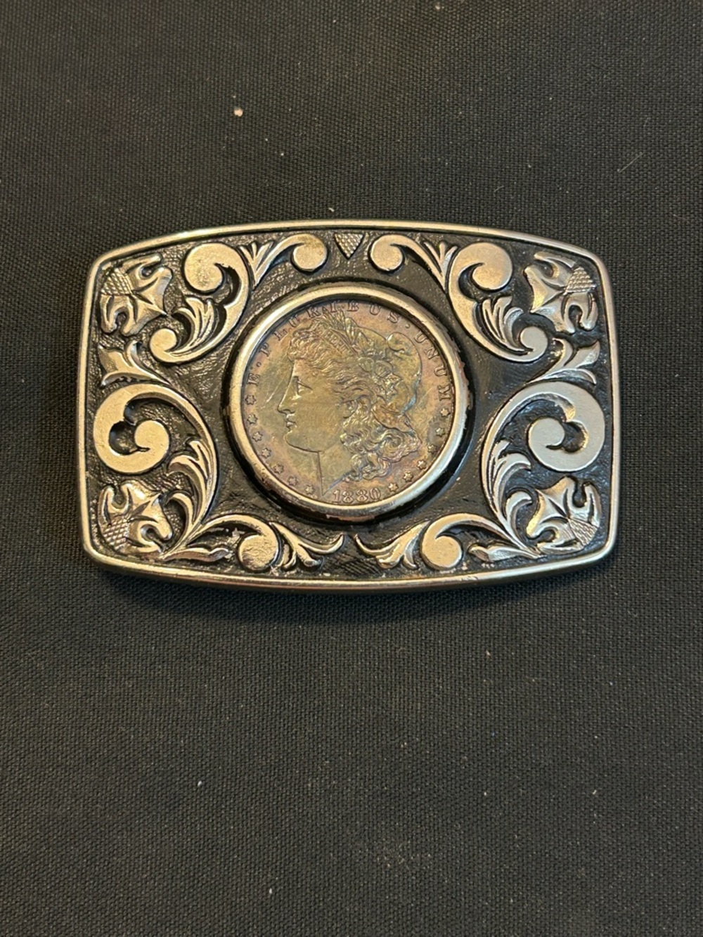 Vintage 1880 Morgan Silver Dollar Belt Buckle